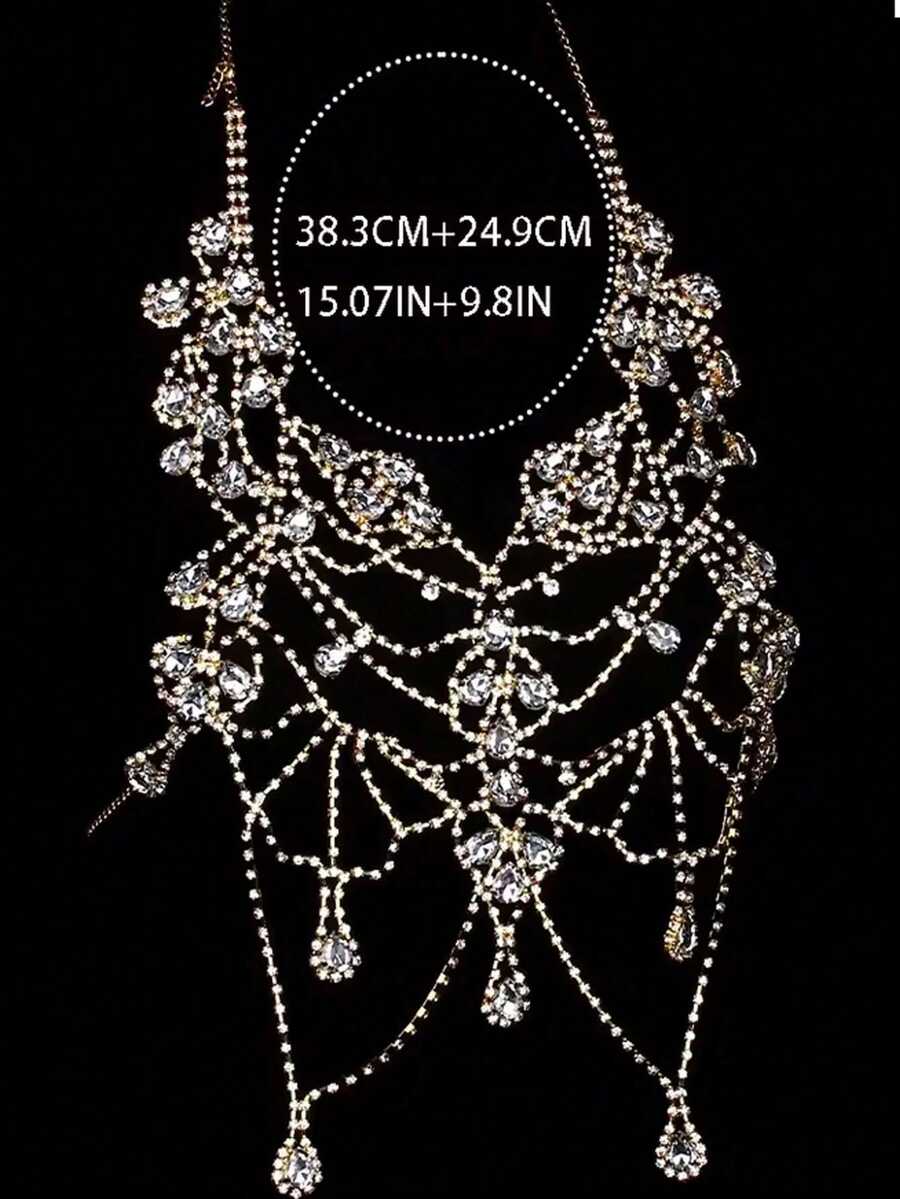 Rhinestone Body Chain Bra Neck - Body Jewelry For Women incelemesi ve fiyatı