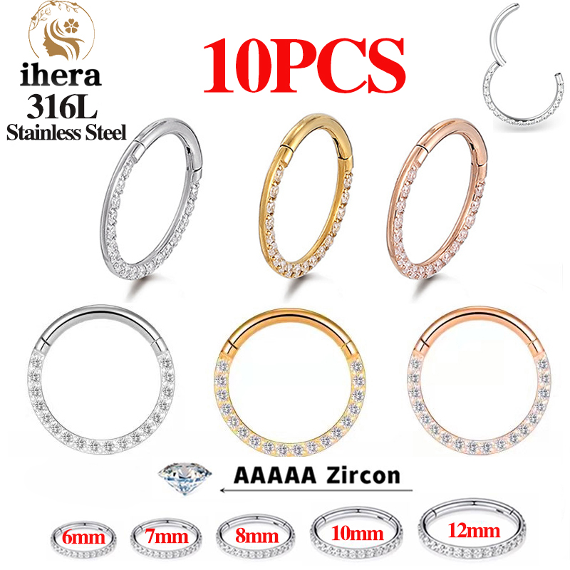 1/10PCS Stainless Steel Nose R - Body Jewelry Ear Piercing incelemesi ve fiyatı