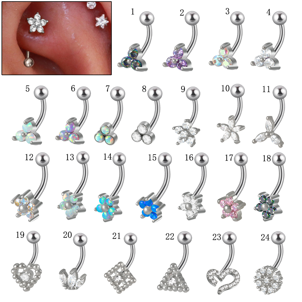 1PC G23 TItanium 16G Crystal F - Eyebrow Curved Barbell incelemesi ve fiyatı