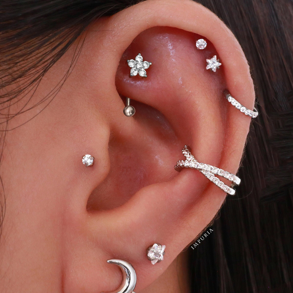 1PC G23 TItanium 16G Crystal F - Eyebrow Curved Barbell incelemesi ve fiyatı