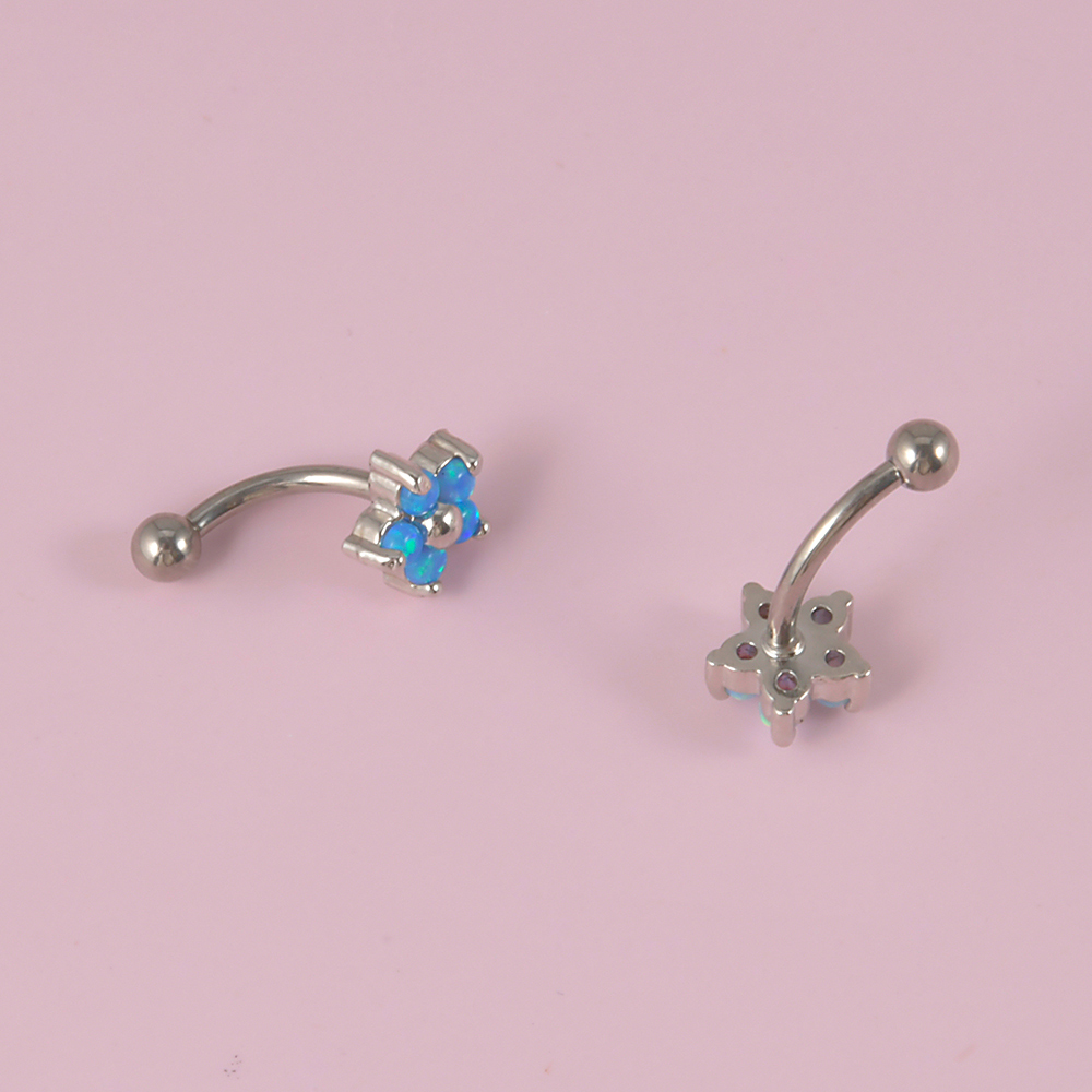1PC G23 TItanium 16G Crystal F - Eyebrow Curved Barbell incelemesi ve fiyatı