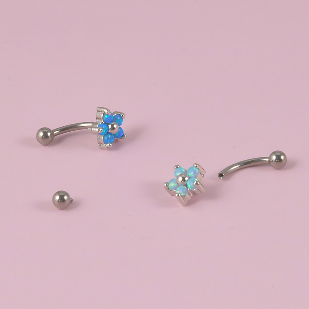 1PC G23 TItanium 16G Crystal F - Eyebrow Curved Barbell incelemesi ve fiyatı