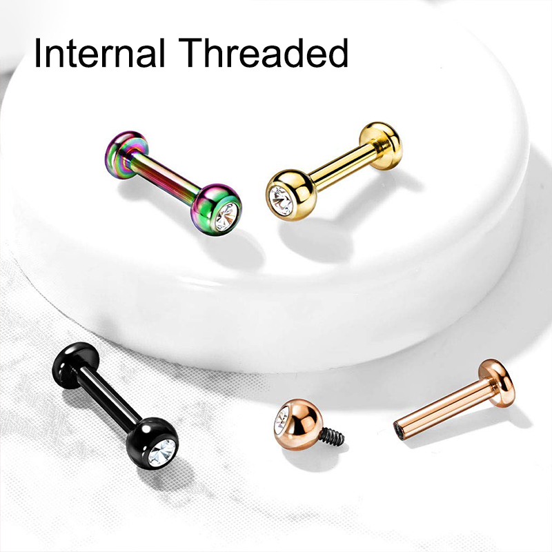 16G Surgical Steel Ball Top CZ - Body Jewelry Ear Piercing incelemesi ve fiyatı