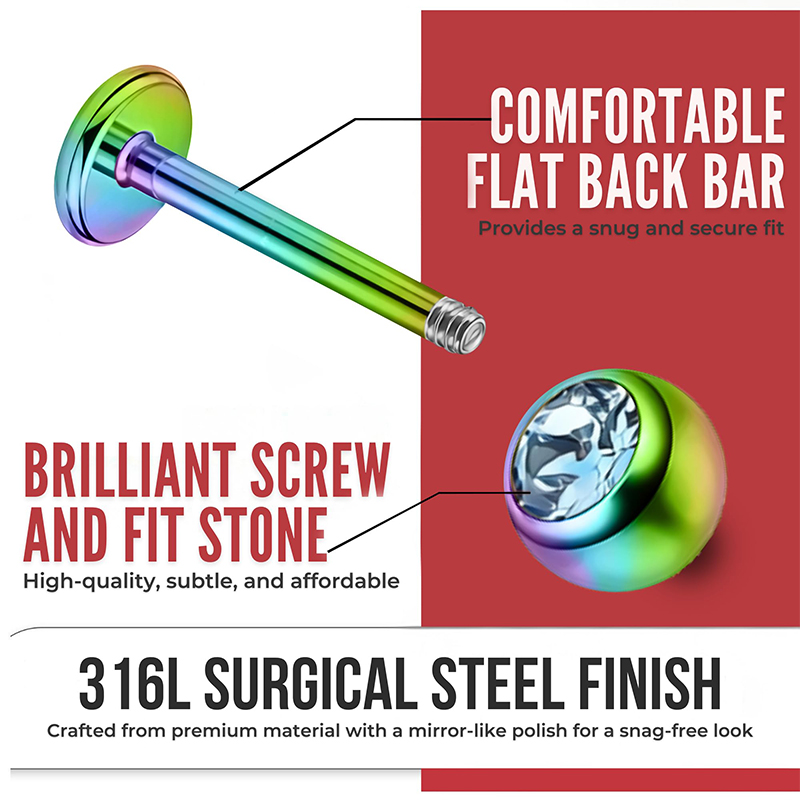 16G Surgical Steel Ball Top CZ - Body Jewelry Ear Piercing incelemesi ve fiyatı