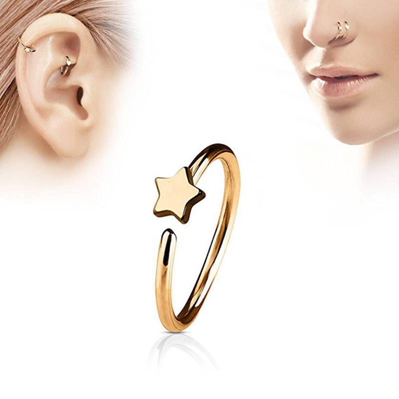 1Pcs Stainless Steel Star Nose - Body Jewelry Ear Piercing incelemesi ve fiyatı