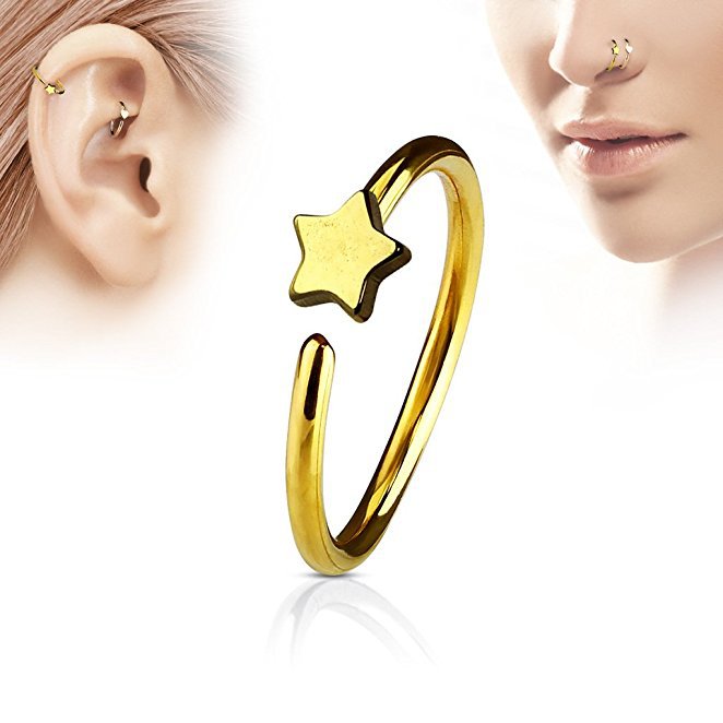1Pcs Stainless Steel Star Nose - Body Jewelry Ear Piercing incelemesi ve fiyatı