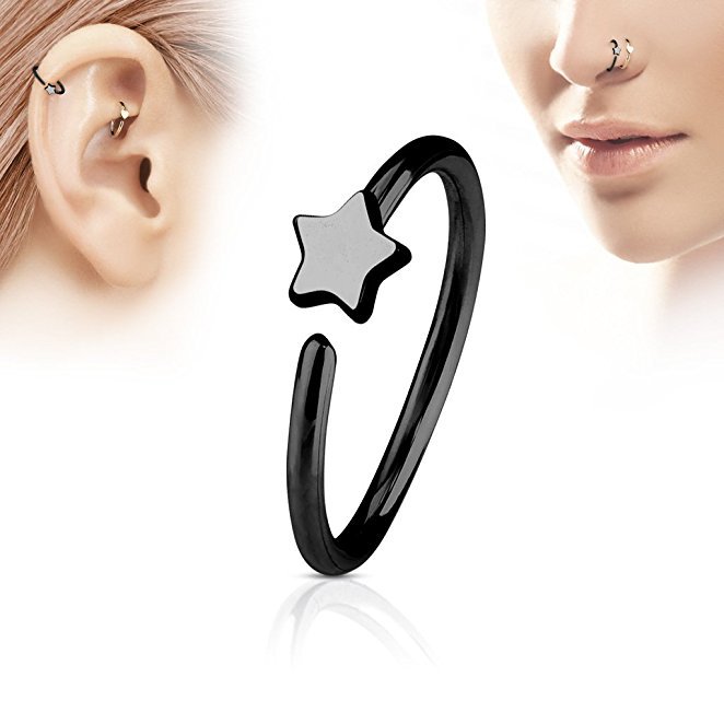 1Pcs Stainless Steel Star Nose - Body Jewelry Ear Piercing incelemesi ve fiyatı