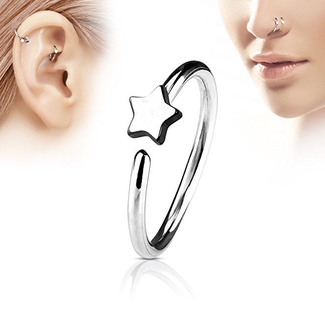 1Pcs Stainless Steel Star Nose - Body Jewelry Ear Piercing incelemesi ve fiyatı