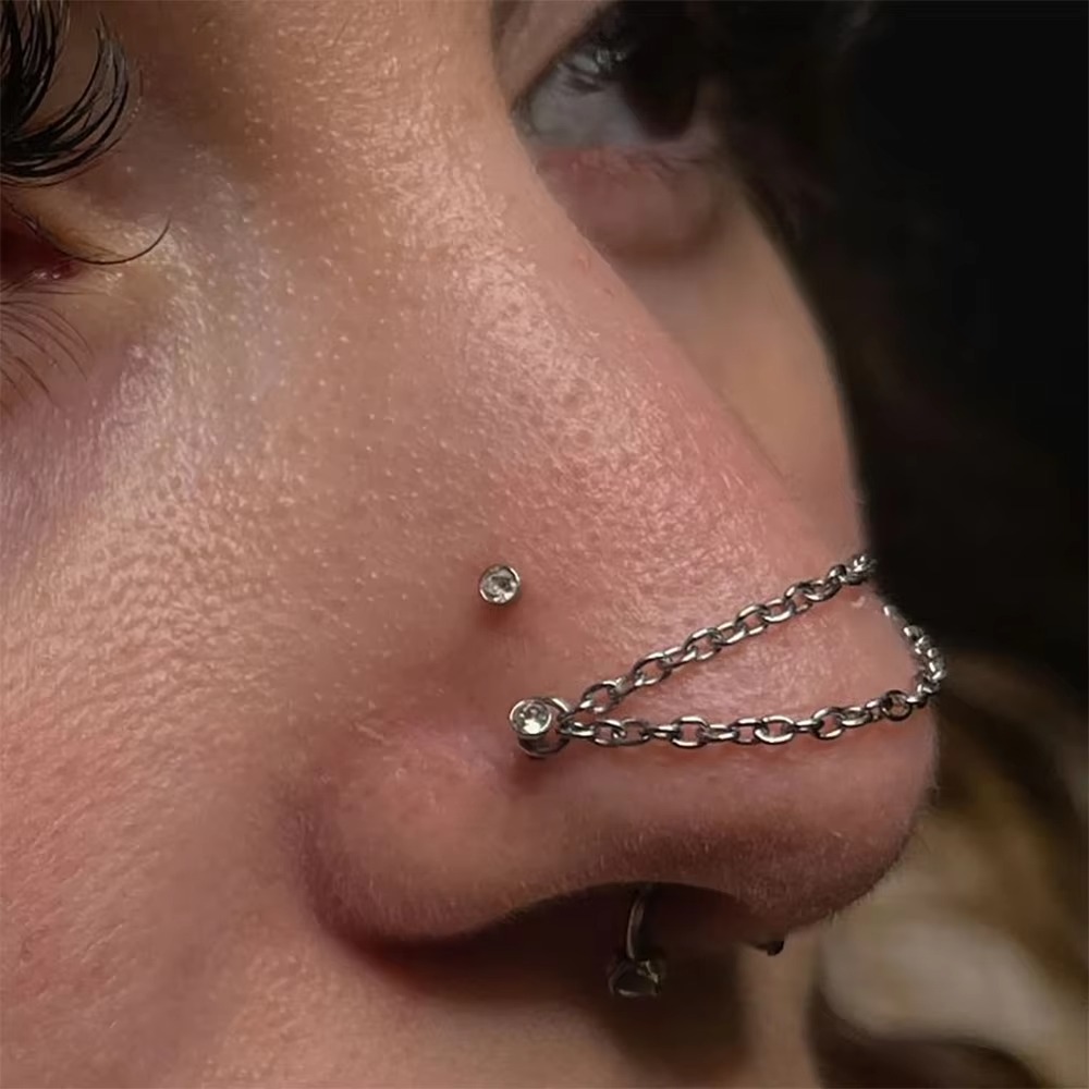 Titanium Nose Chain Three Laye - Body Jewelry Ear Piercing incelemesi ve fiyatı