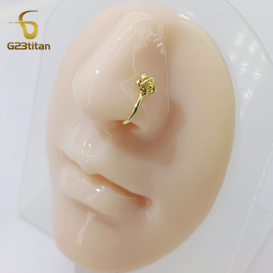 1pc Crystal Copper Rose Nose C - Body Jewelry Ear Piercing incelemesi ve fiyatı