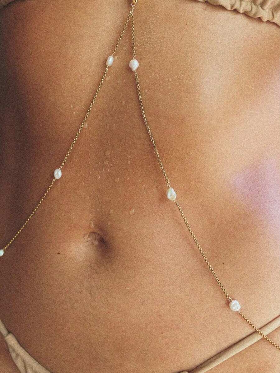 Gold Sexy Bikini Body Chain wi - Body Jewelry For Women incelemesi ve fiyatı