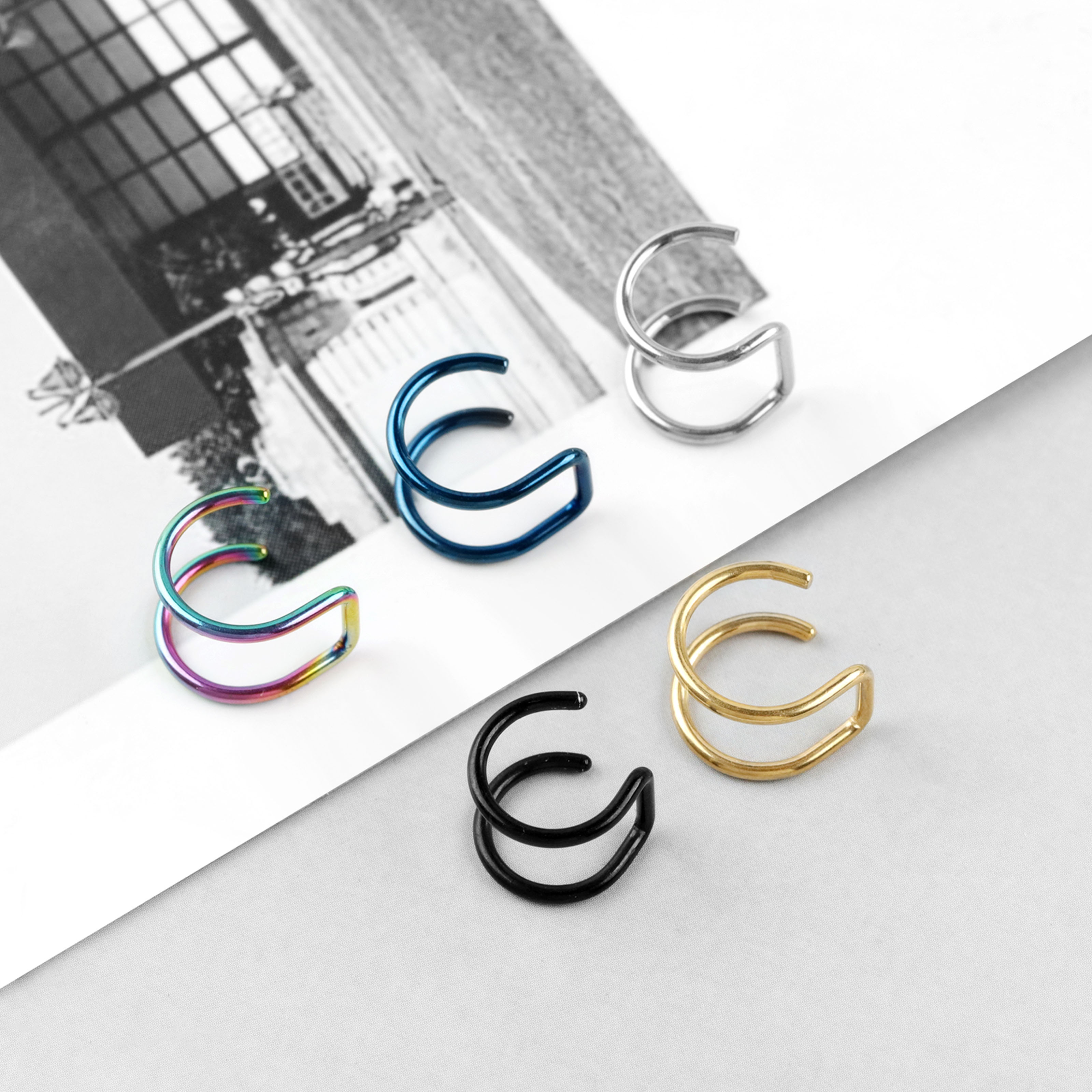 2pcs New No-Piercing Ear Cuffs - Body Jewelry Ear Piercing incelemesi ve fiyatı