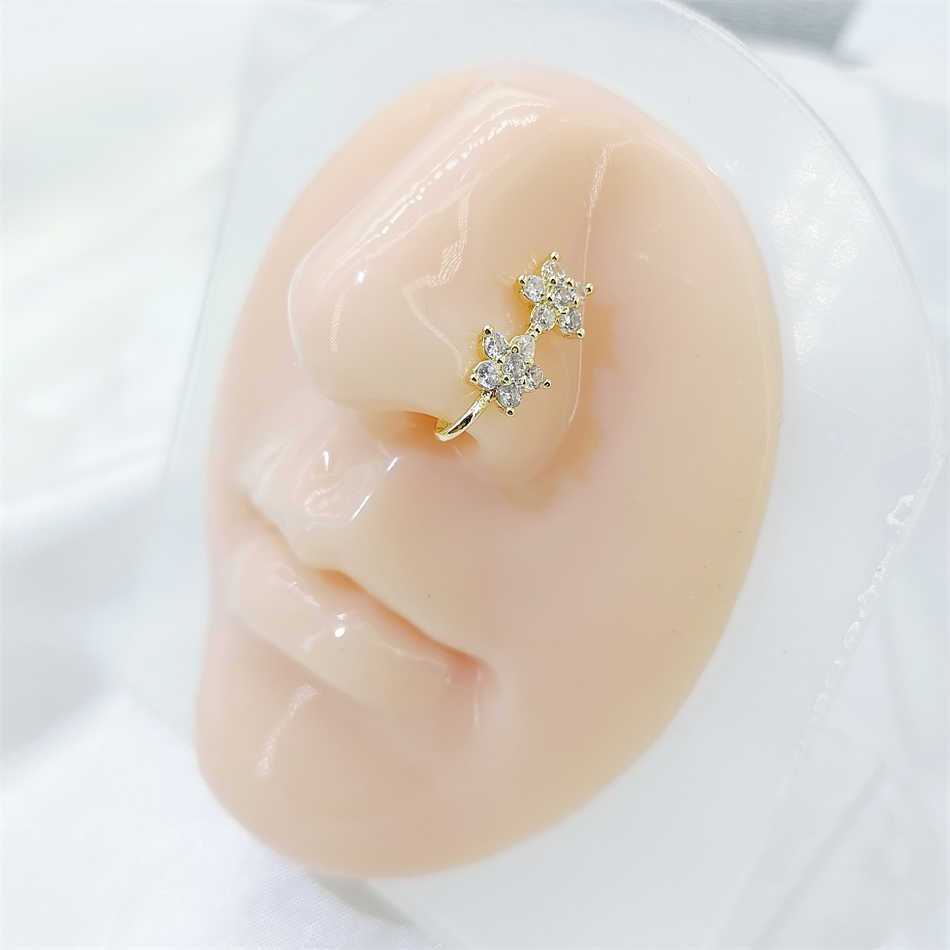 1pc 2 Crystal Flowers Ear Cuff - Body Jewelry Ear Piercing incelemesi ve fiyatı