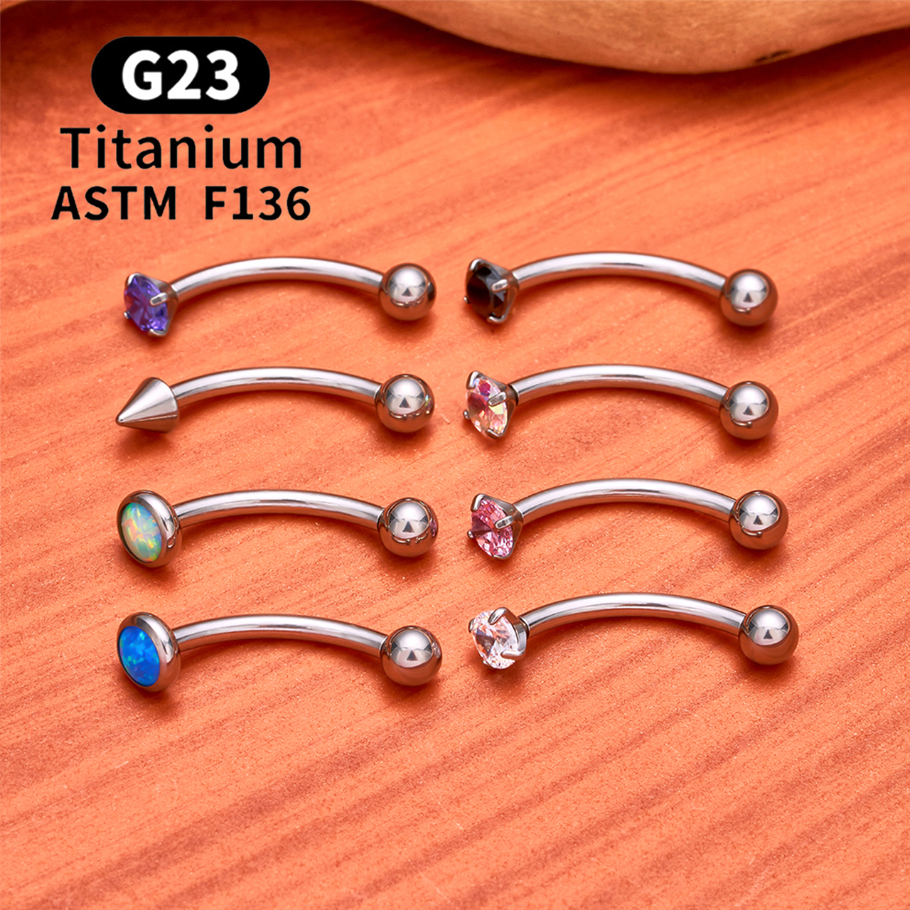ASTM F136 Titanium Hexagram Ro - Eyebrow Curved Barbell incelemesi ve fiyatı