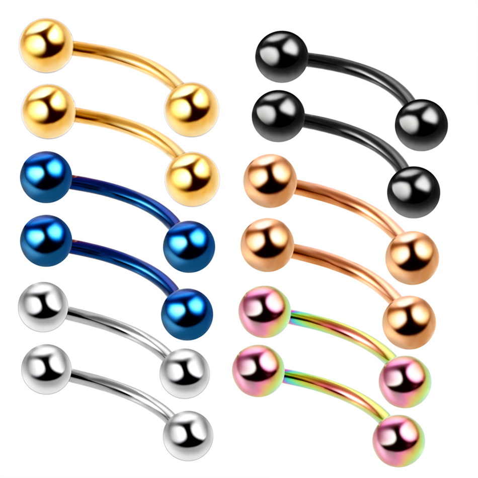 Lot of 2pcs Titanium Anodized  - Eyebrow Curved Barbell incelemesi ve fiyatı
