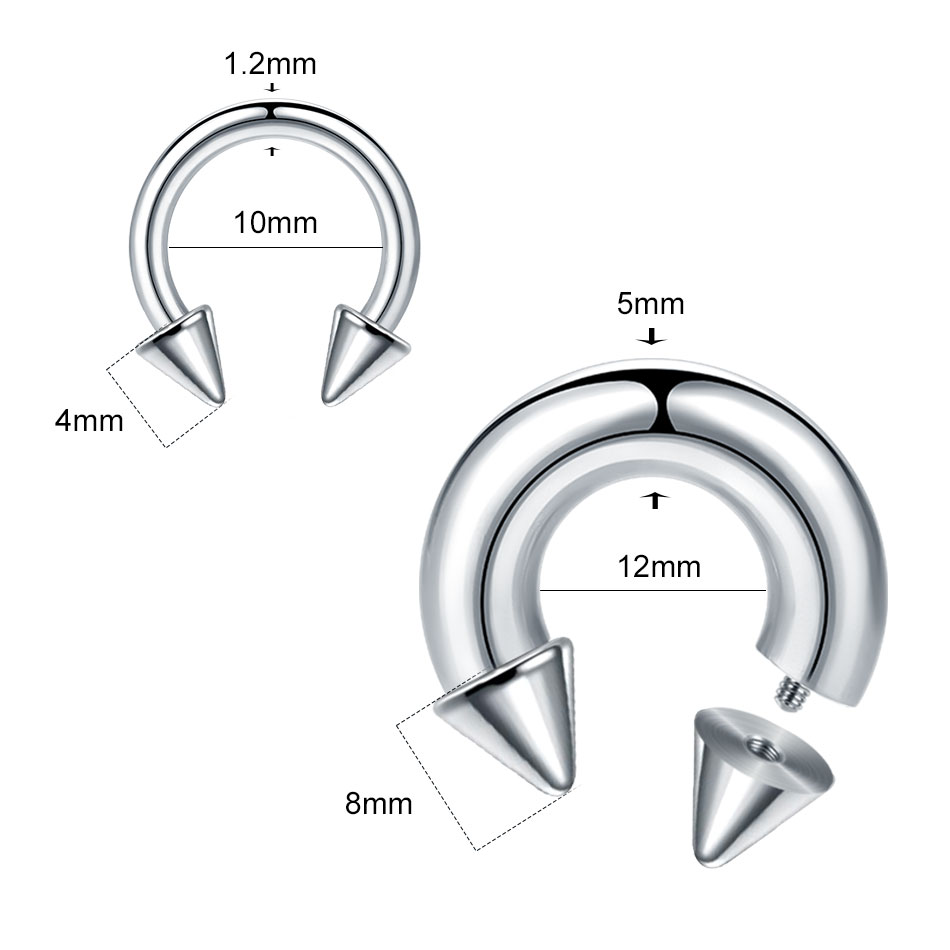 1PC Stainless Steel Big Size H - Septum Clicker Ring incelemesi ve fiyatı